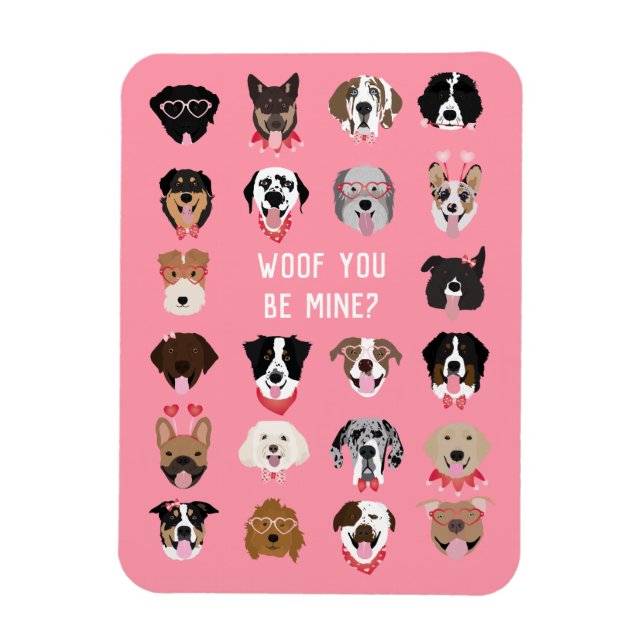 Íman Woof You Be Mine Dog Face Patterno (Vertical)