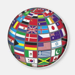 Íman World Flagres Globe Magnet