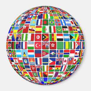 Íman World Flags Globe, Internacional,
