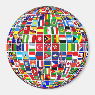 Íman World Flags Globe, Internacional,