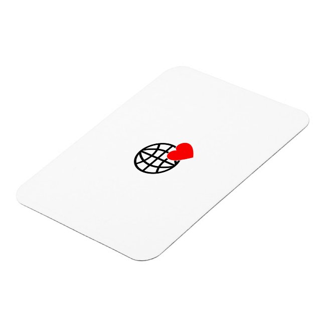 Íman World Love Globe Icon | Heart Earth Summer Design (Left Side)