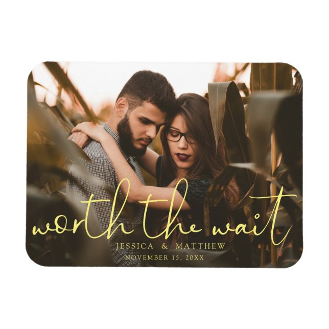 Íman Worth the Wait Wedding Photo Script Modern (Horizontal)