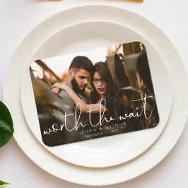 Íman Worth the Wait Wedding Photo Script Modern
