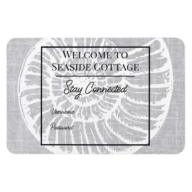 Íman Woven Shell Airbnb Vacation Rental Wifi Magnet (Horizontal)