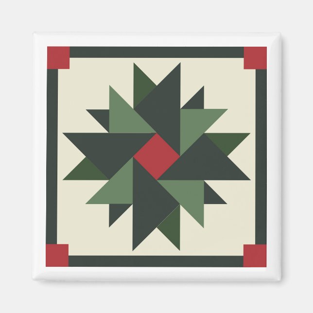 Íman Wreath Barn Quilt Magnet (Frente)