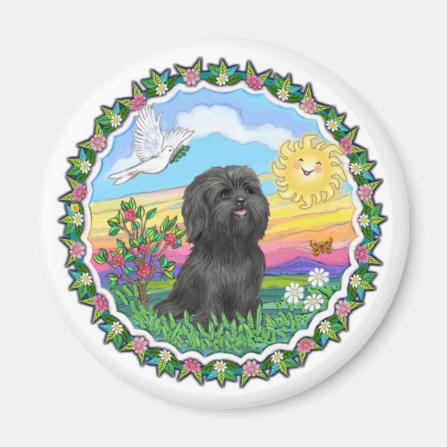 Íman Wreath - Black Shih Tzu (Frente)