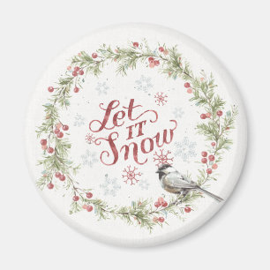 Íman Wreath de inverno - Deixe nevar