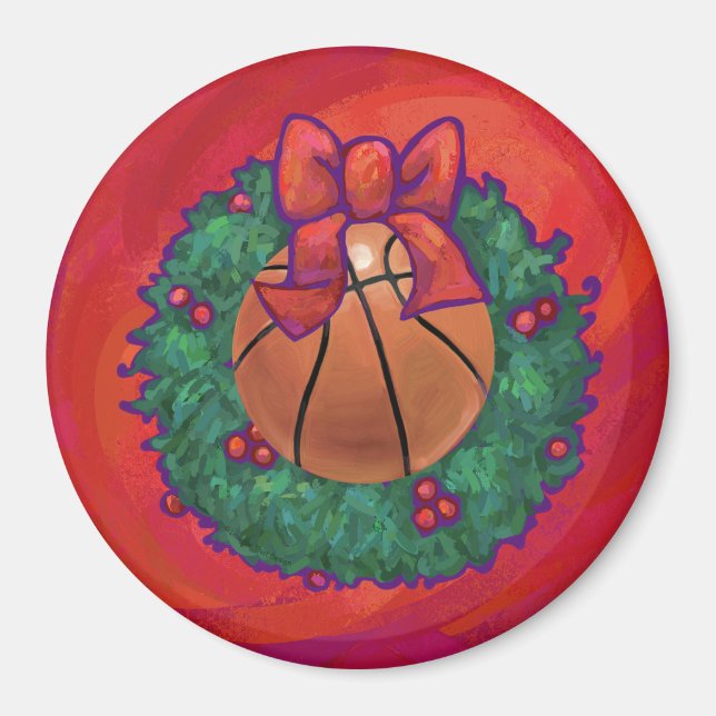 Íman Wreath de Natal Dentro de basquete (Frente)