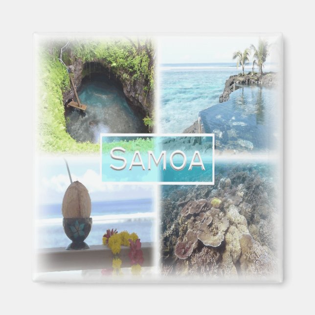 Íman WS0014 Oceânia, Samoa, frigorífico (Frente)