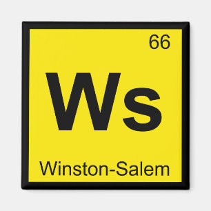 Íman Ws - Símbolo de Química Winston-Salem da Carolin