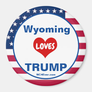 Íman Wyoming LOVES TRUMP Fridge Patriotic
