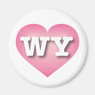 Íman Wyoming Pink Fade Heart - Eu adoro WY