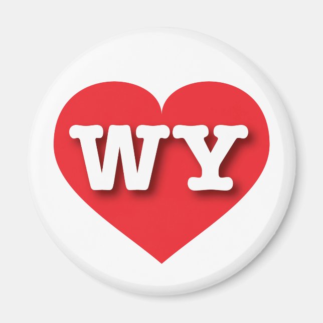 Íman Wyoming Red Heart - Eu amo WY (Frente)