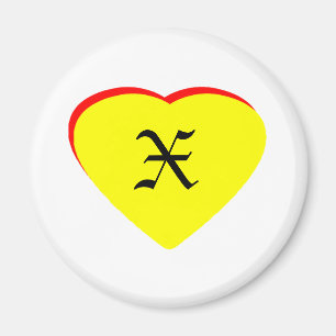 Íman "X" Coração Amarelo Convite de Casamento Vermelho