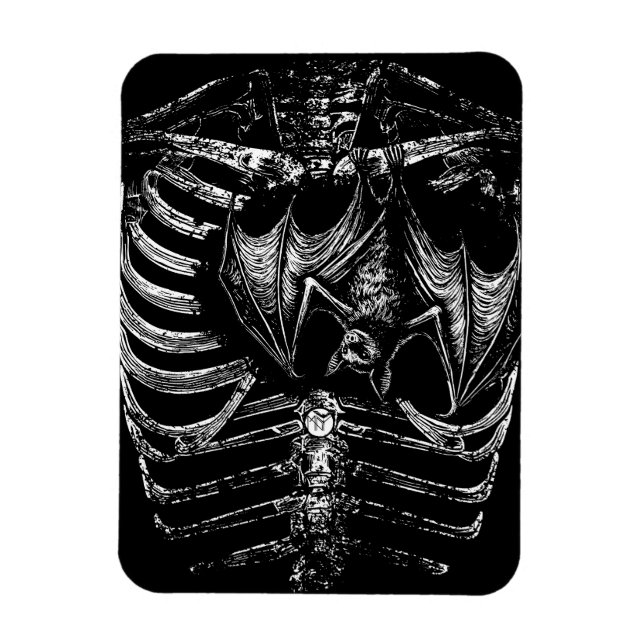 Íman X-Ray Skelett Korpus mit Fledermaus (Vertical)