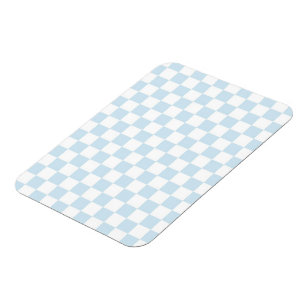 Íman Xadrez Azul Pastel e Branco