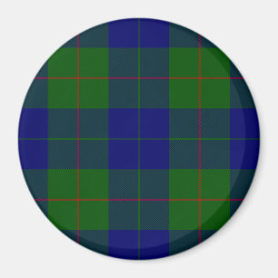 Íman Xadrez azul-tartan-de-clã-barro