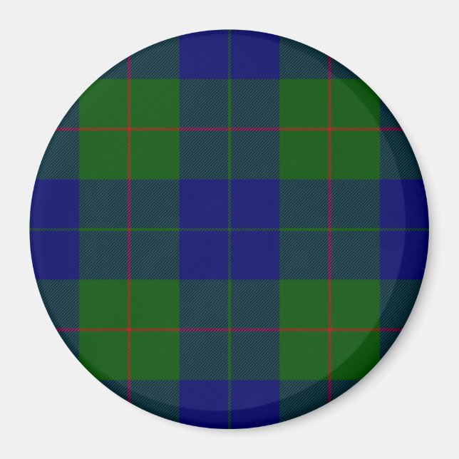 Íman Xadrez azul-tartan-de-clã-barro (Frente)
