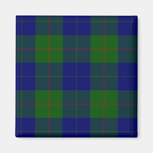 Íman Xadrez azul-tartan-de-clã-barro (Frente)