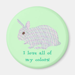 Íman Xadrez Bunny, adoro todas as minhas cores, imãs