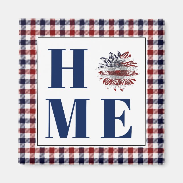 Íman Xadrez de búfalo girassol "Lar" (Frente)