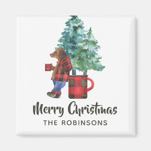 Íman Xadrez de Buffalo - Lumberjack Bear Natal