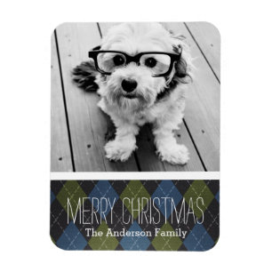 Íman Xadrez de Natal pré-disquete com uma foto