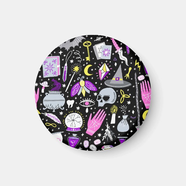 Íman Xadrez de tartan castanho-laranja-vírgula. (Frente)