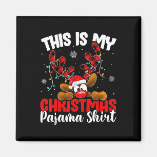 Íman Xadrez Reindeer Este É Meu Pijama De Natal Xmas F