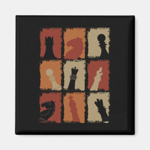 Íman Xadrez - Retro de Peças de Xadrez