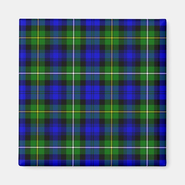 Íman Xadrez verde azul Campbell tartan (Frente)