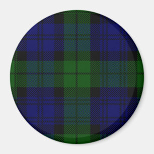 Íman xadrez verde azul de tartan Black Watch