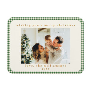 Íman Xadrez Verde Clássico Natal Personalizado com Duas