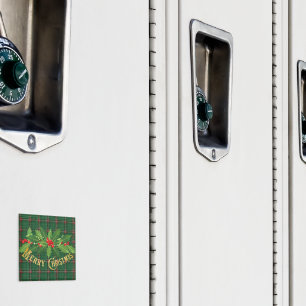 Íman Xadrez Verde de Natal com Wreath