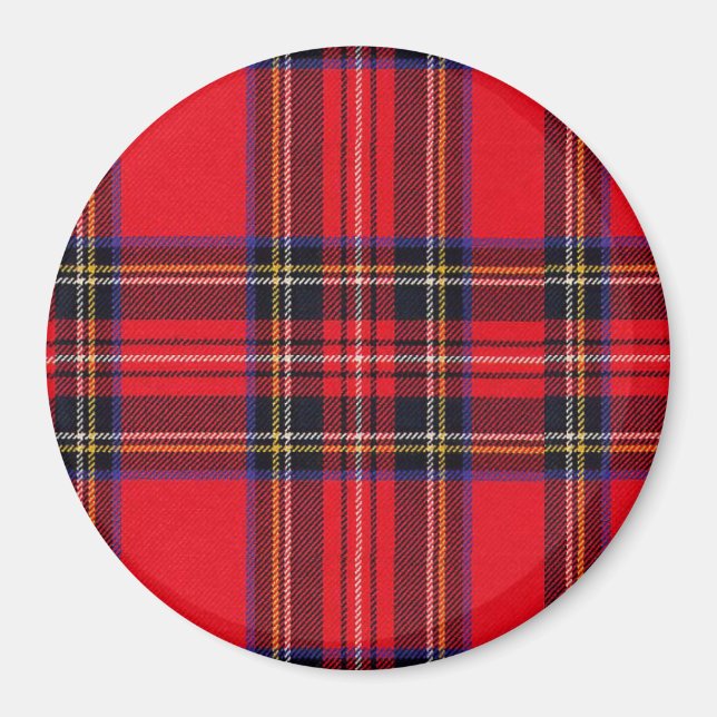 Íman Xadrez vermelha de Stewart tartan (Frente)