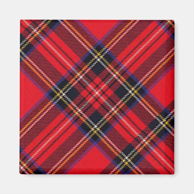 Íman Xadrez vermelha de Stewart tartan (Frente)