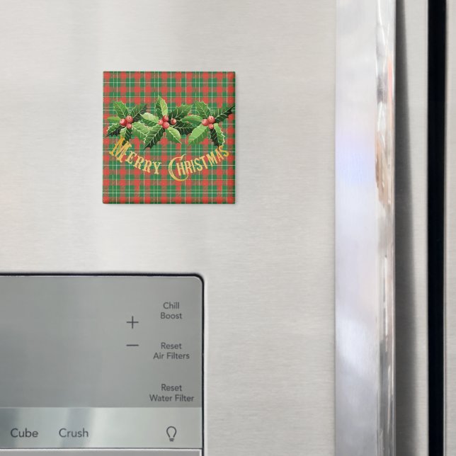 Íman Xadrez Vermelha Natal Verde Com Fúria (In Situ (Fridge))