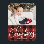 Íman Xadrez Vermelha Russa Foto Feliz de Natal<br><div class="desc">Feliz Natal! Traga um pouco de alegria de férias para sua casa com nosso Magnet de Natal personalizável! Perfeito para mostrar memórias queridas, este ímã permite que você personalize com sua foto festiva favorita, fazer uma adição única ao seu decoro de férias. Um presente ideal para a família e os...</div>