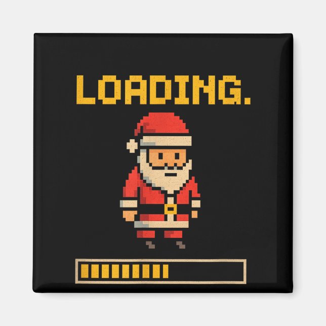 Íman Xel Santa Loading Retro Christmas Gamer Shirt  (Frente)