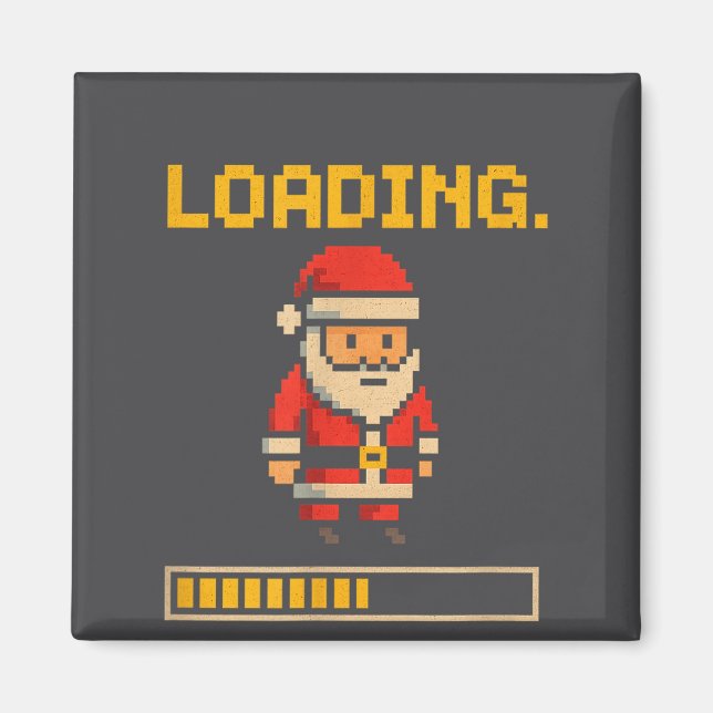 Íman Xel Santa Loading Retro Christmas Gamer Shirt  (Frente)