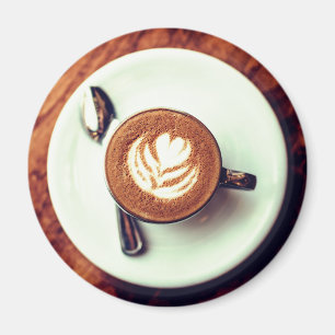 Íman Xícara de café cappucccino latão branco