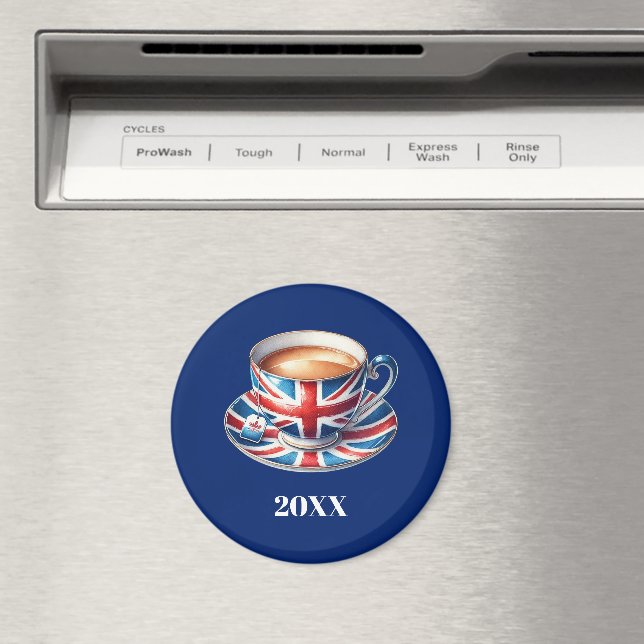 Íman Xícara de chá da bandeira inglesa Geladeira (In Situ (Dishwasher))