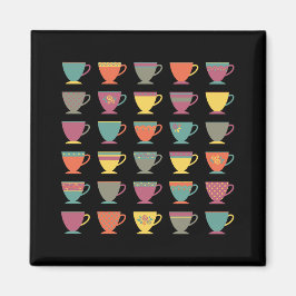 Íman Xícaras de chá coloridas, bebida quente, canecas d