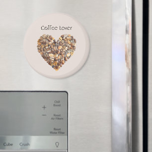 Íman Xícaras de Coração de Café com Creme