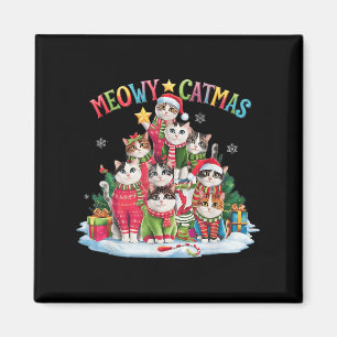 Íman Xmas Cat Lover Meowy Catmas Cat Tree Lig
