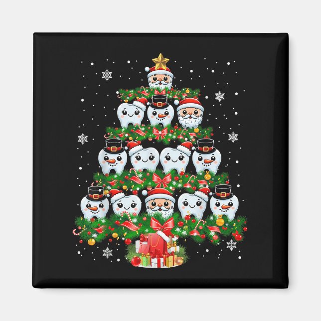 Íman Xmas Luzes Dentes Dentistas Dentistas Dentes Dente (Frente)