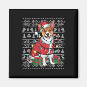 Íman Xmas Sweater Style Fely Papais noeis Basenji Dog C