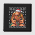 Íman Xmas Sweater Style Ugly Santa Hat Bigfoot Christma<br><div class="desc">Estilo de Sweet Xmas Feio Santa Hat Bigfoot</div>