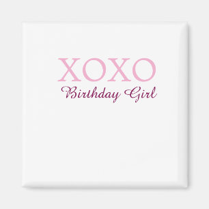 Íman Xoxo aniversário menina nome rosa mauve simples am