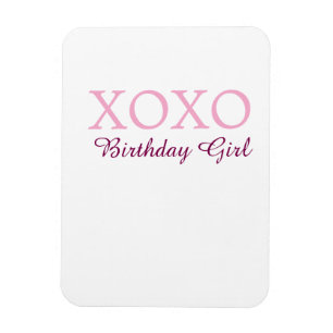 Íman Xoxo aniversário menina nome rosa mauve simples am